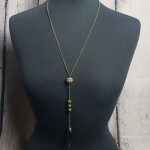 Long Faux Marble Necklace